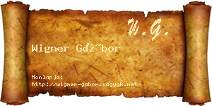 Wigner Gábor névjegykártya