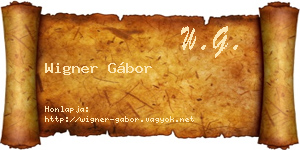 Wigner Gábor névjegykártya